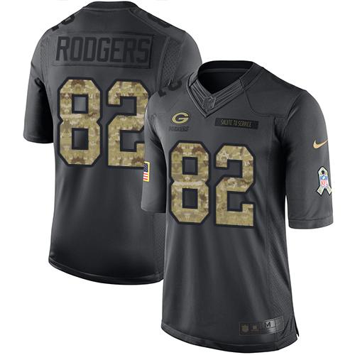 Nike Packers #82 Richard Rodgers Black Men's Stitched NFL Limited 2016 Salute To Service Jersey - Click Image to Close